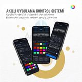 1001 | Universal Araç İç LED Ambiyans Işığı 64 Renk 18 in 1 (Uygulama Kontrolü ile)
