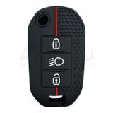 3417-PK | Peugeot - Citroen Sustalı Petek Desenli Kılıf 3 Buton Kırmızı FAR