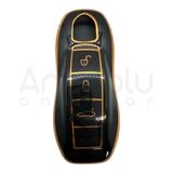 2913-B | Porsche Smart Nano Silikon Kılıfı 3 Buton Siyah