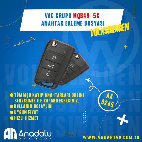8245 | VAG GRUPU MQB49-5C ANAHTAR EKLEME DOSYASI " OBD "