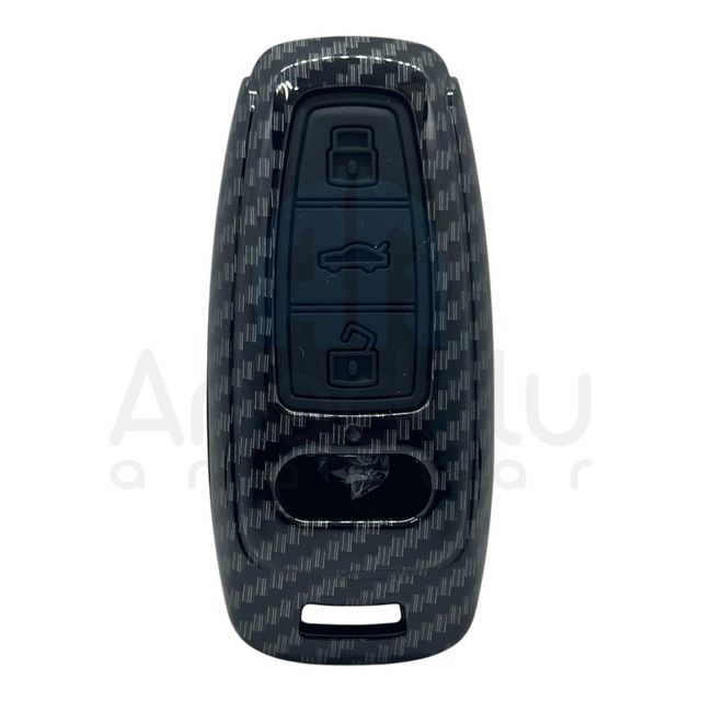 2932KARBON | Audi Smart Yeni Kasa 3 Buton Karbon Fiber Kılıfı