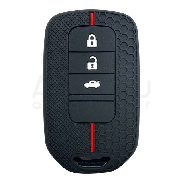 1720-PK | Honda Petek Desenli Kılıf 3 Buton Kırmızı