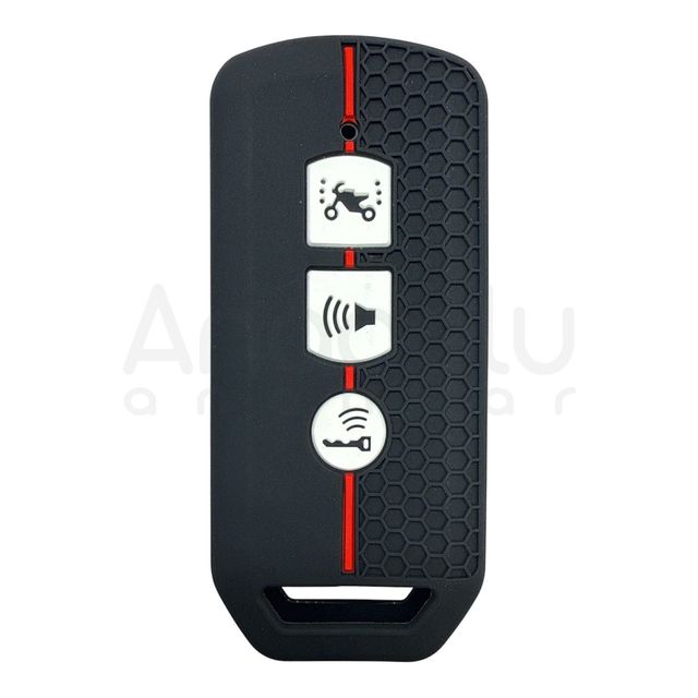 1729-PK | Honda Motosiklet Petek Desenli Kılıf 3 Buton Kırmızı