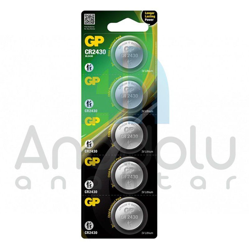 2430 | GP Pil CR 2430 3V Lityum 5’li Paket