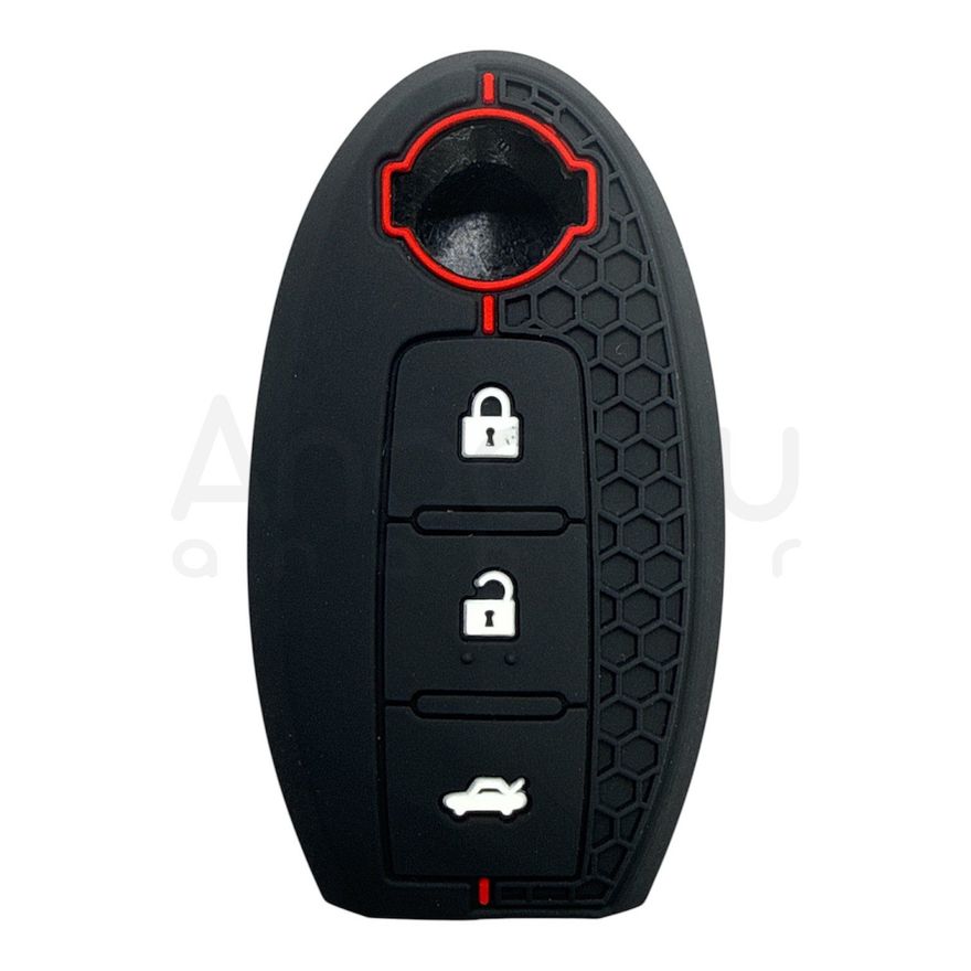1209-PK | Nissan Petek Desenli Kılıf 3 Buton Kırmızı