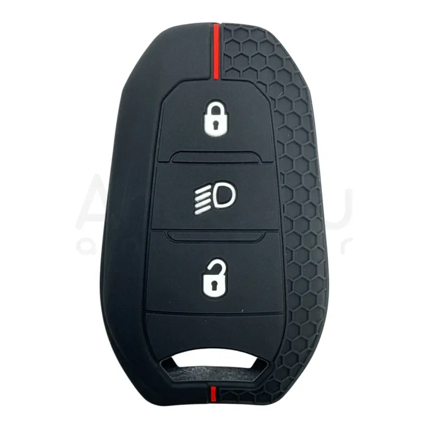 3416-PK | Peugeot - Citroen Petek Desenli Kılıf 3 Buton Kırmızı FAR