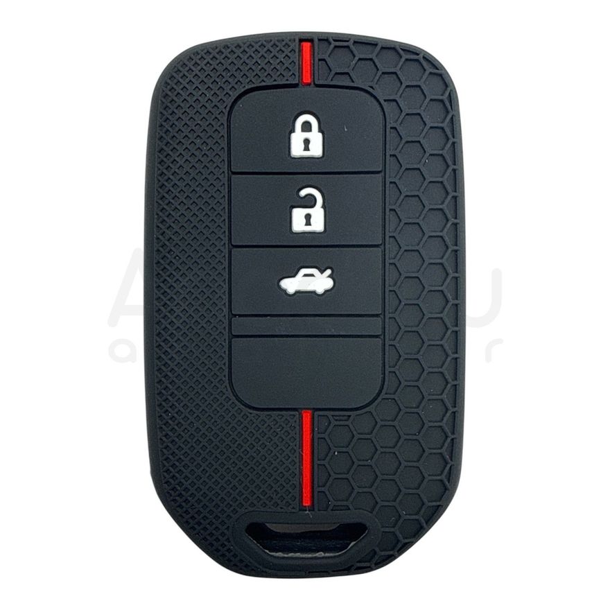 1720-PK | Honda Petek Desenli Kılıf 3 Buton Kırmızı
